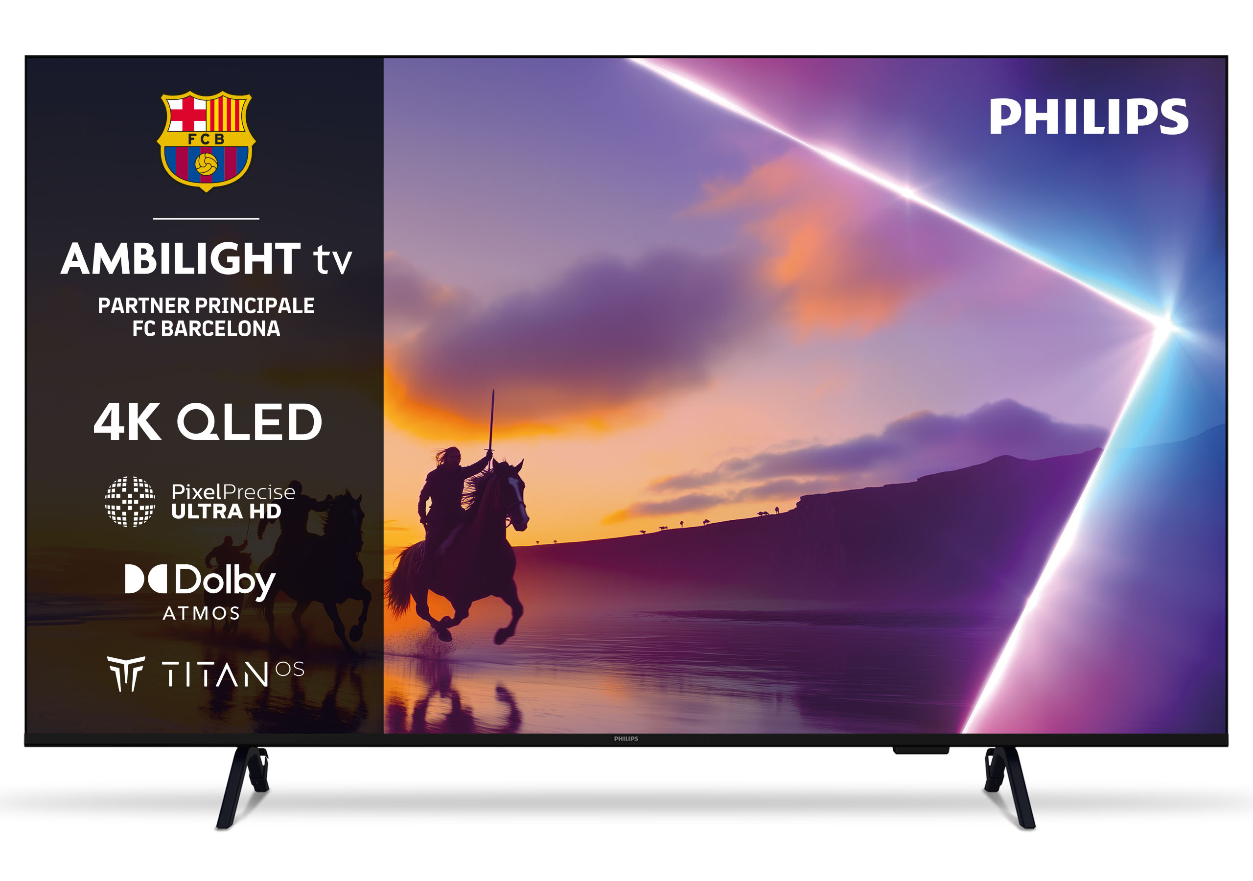 Philips Ambilight QLED 4K TV 139.7 cm (55″) 4K Ultra HD Smart TV Wi-Fi Black