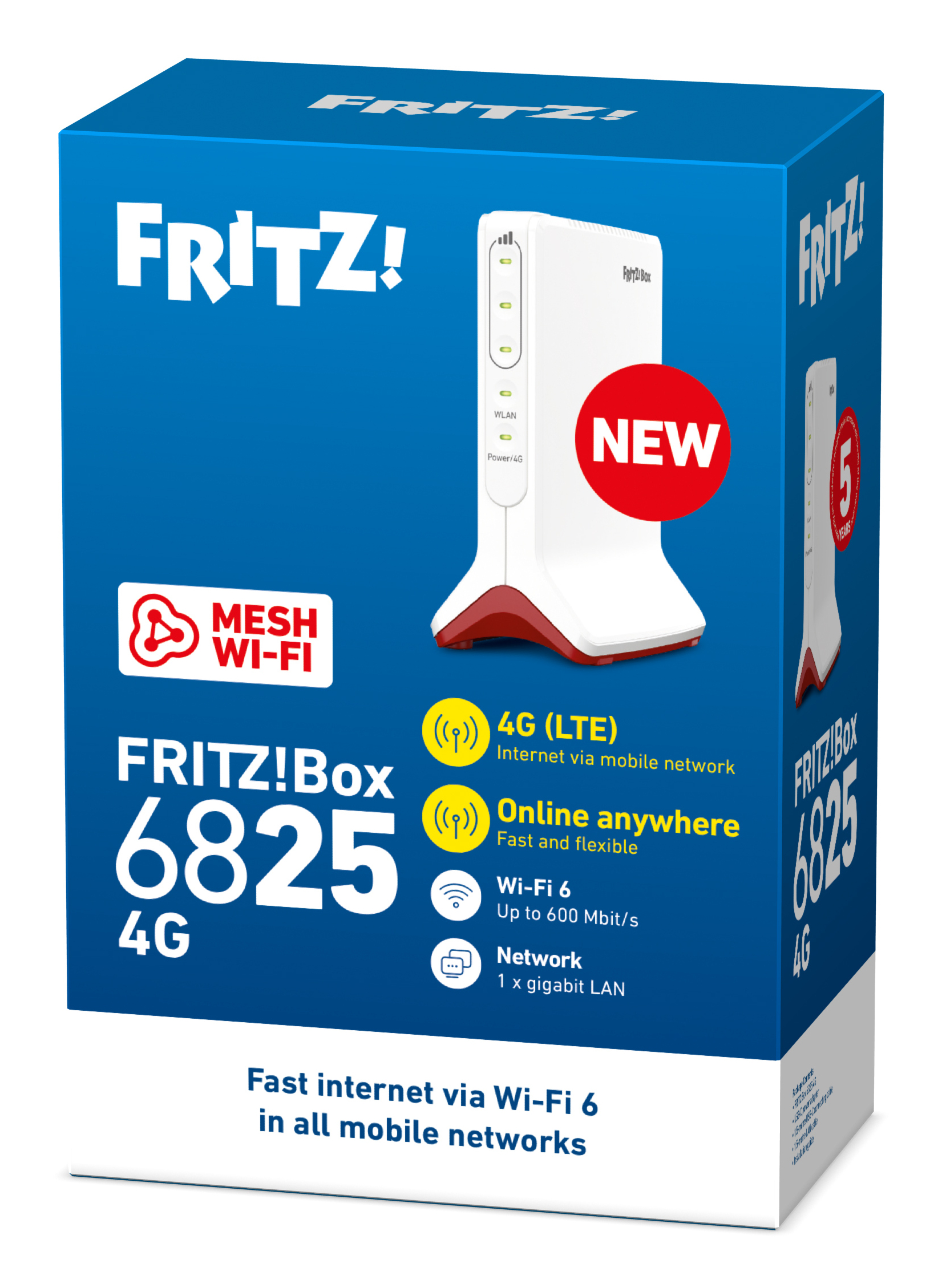 Box FRITZ! 6825 4G wireless router Gigabit Ethernet Single-band (2.4 GHz) White - Image 3