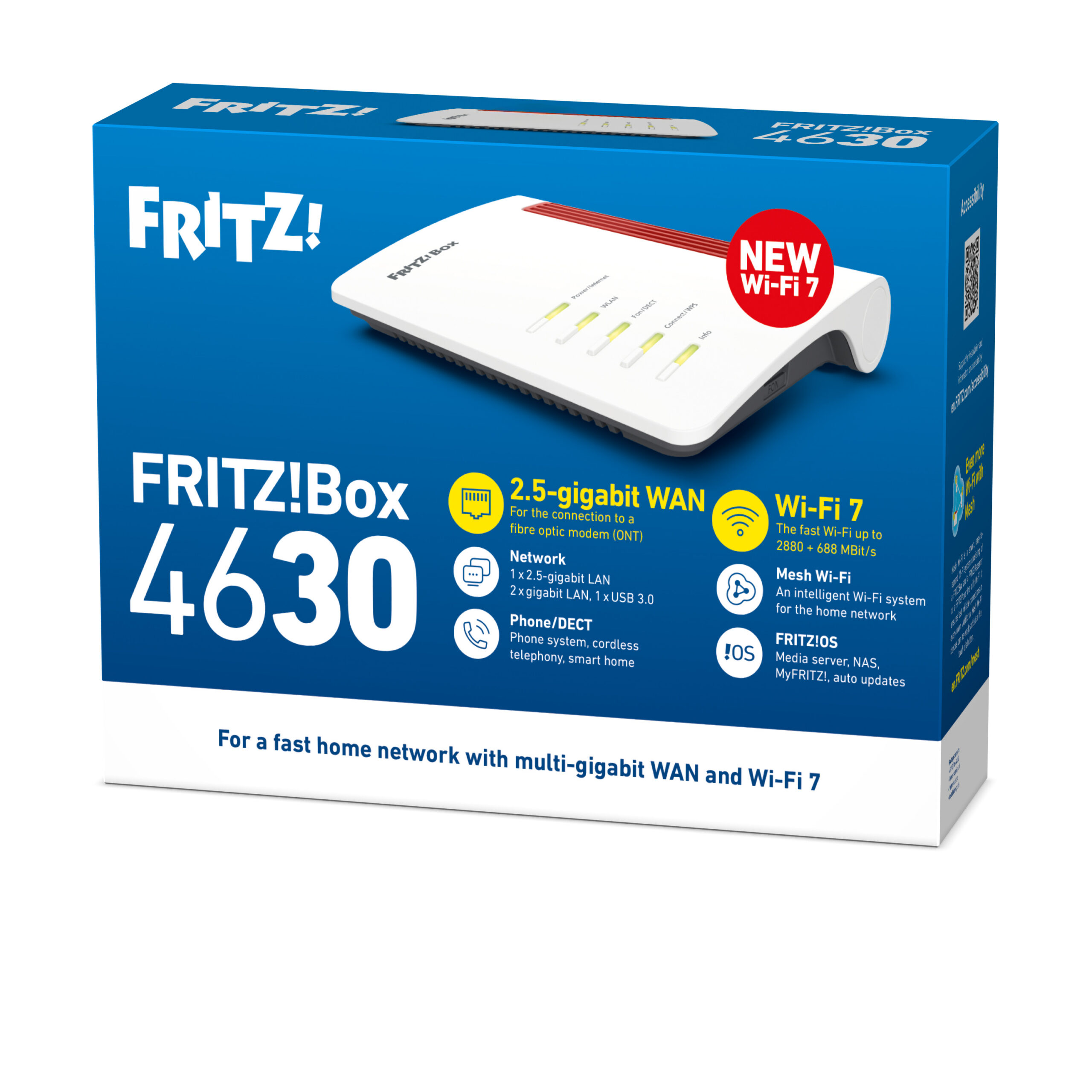 Box FRITZ! 4630 International wireless router 2.5 Gigabit Ethernet Dual-band (2.4 GHz / 5 GHz) White - Image 3