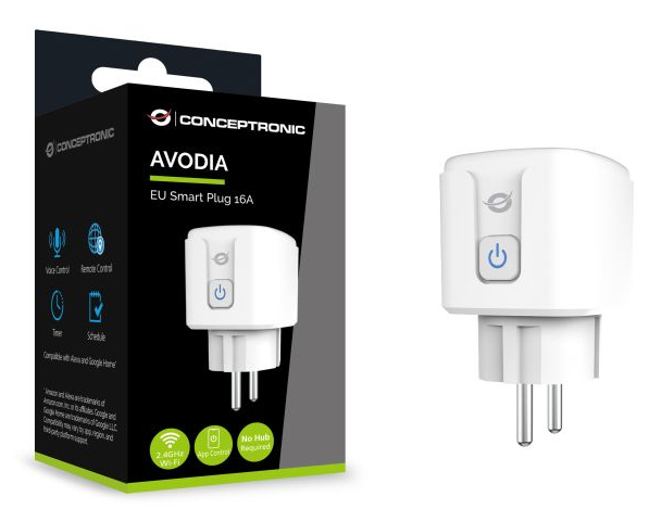 Conceptronic AVODIA01W EU Smart Plug 16A, Compatible with German & French Outlets - Image 2