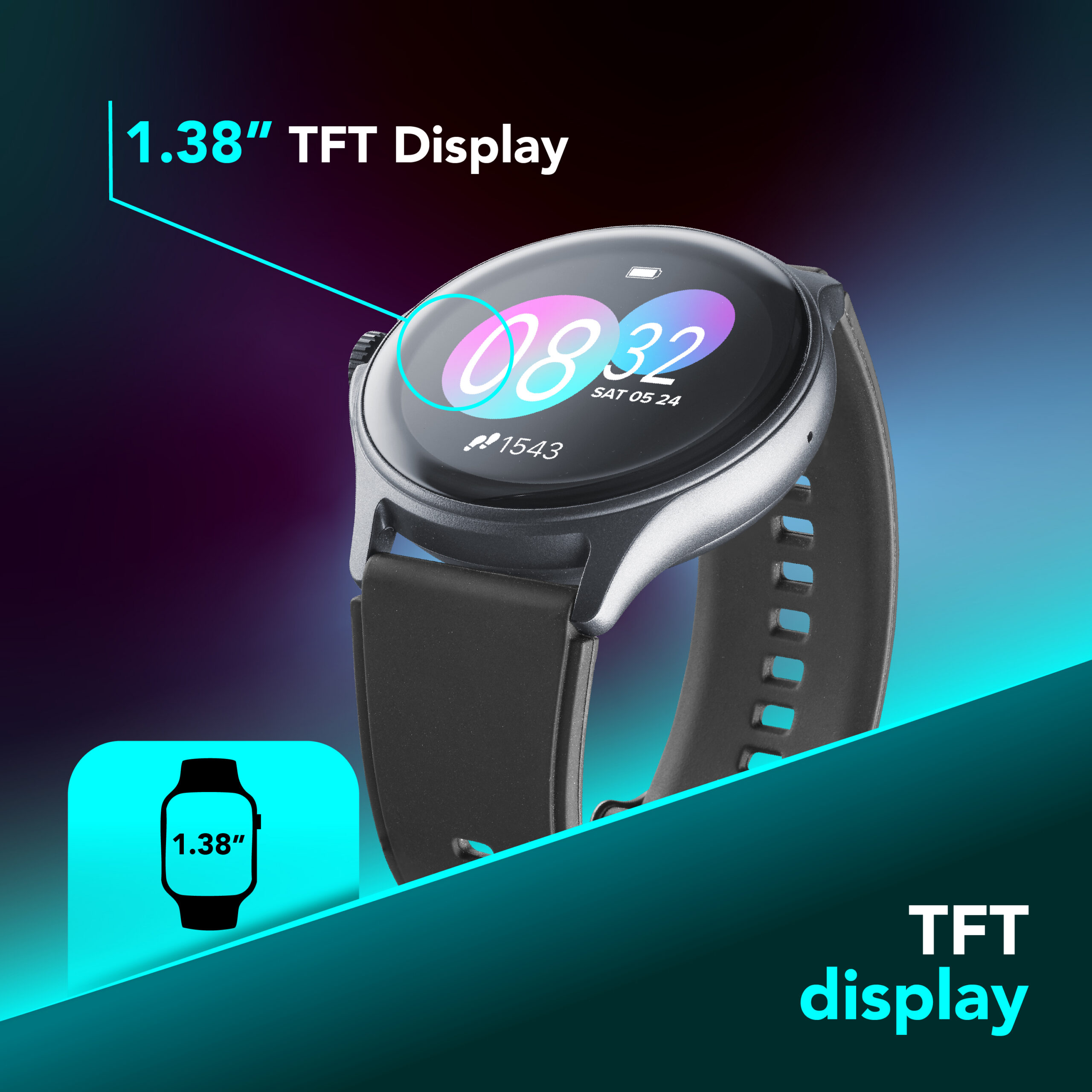 Cellularline ION PRO SMARTWATCH BLUETOOTH ROUND 1.83″ BLACK - Image 3